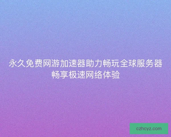 永久免费网游加速器助力畅玩全球服务器畅享极速网络体验