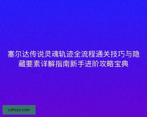 塞尔达传说灵魂轨迹全流程通关技巧与隐藏要素详解指南新手进阶攻略宝典